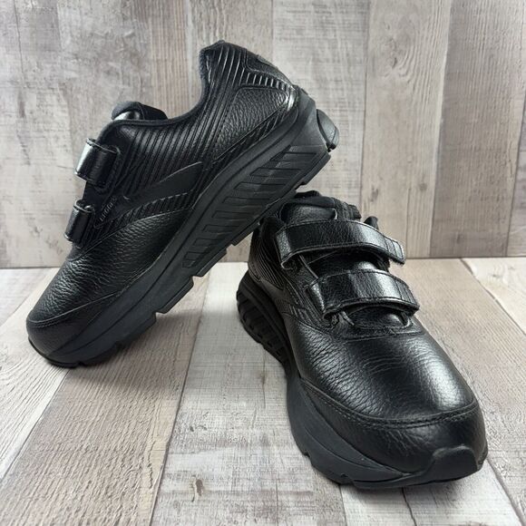 Brooks Addiction Walker V-Strap 2 Womens 7.5 Walking Shoes Sneakers Triple Black - Picture 2 of 12